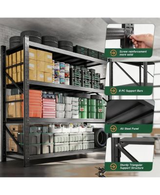 Heavy Duty79" W x 70" H Garage Shelving, 4-Tier, Adjustable, 6000 lbs Capacity