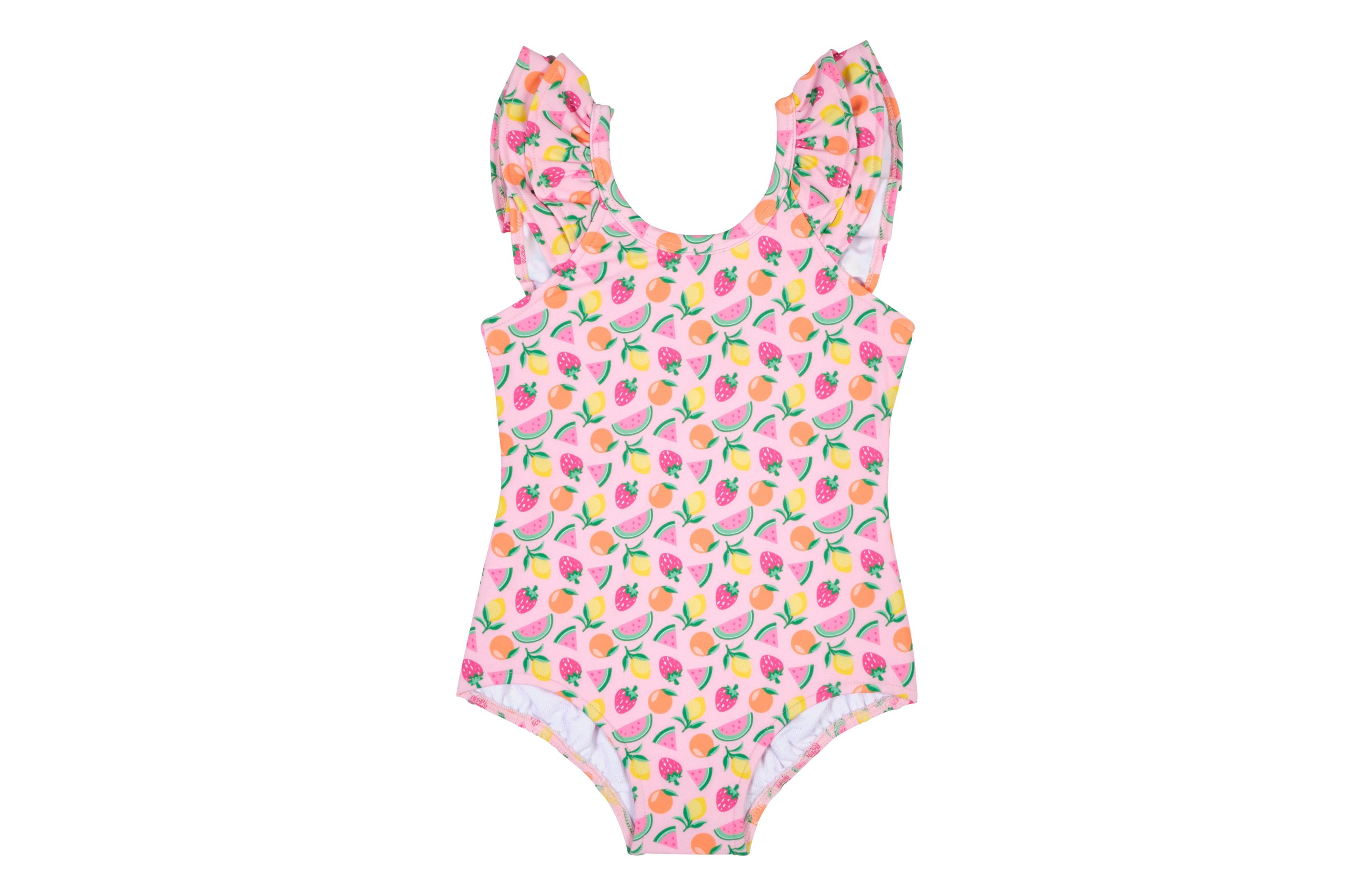 Florence Eiseman Toddler Girls Fruit Print Ruffled Swimsuit