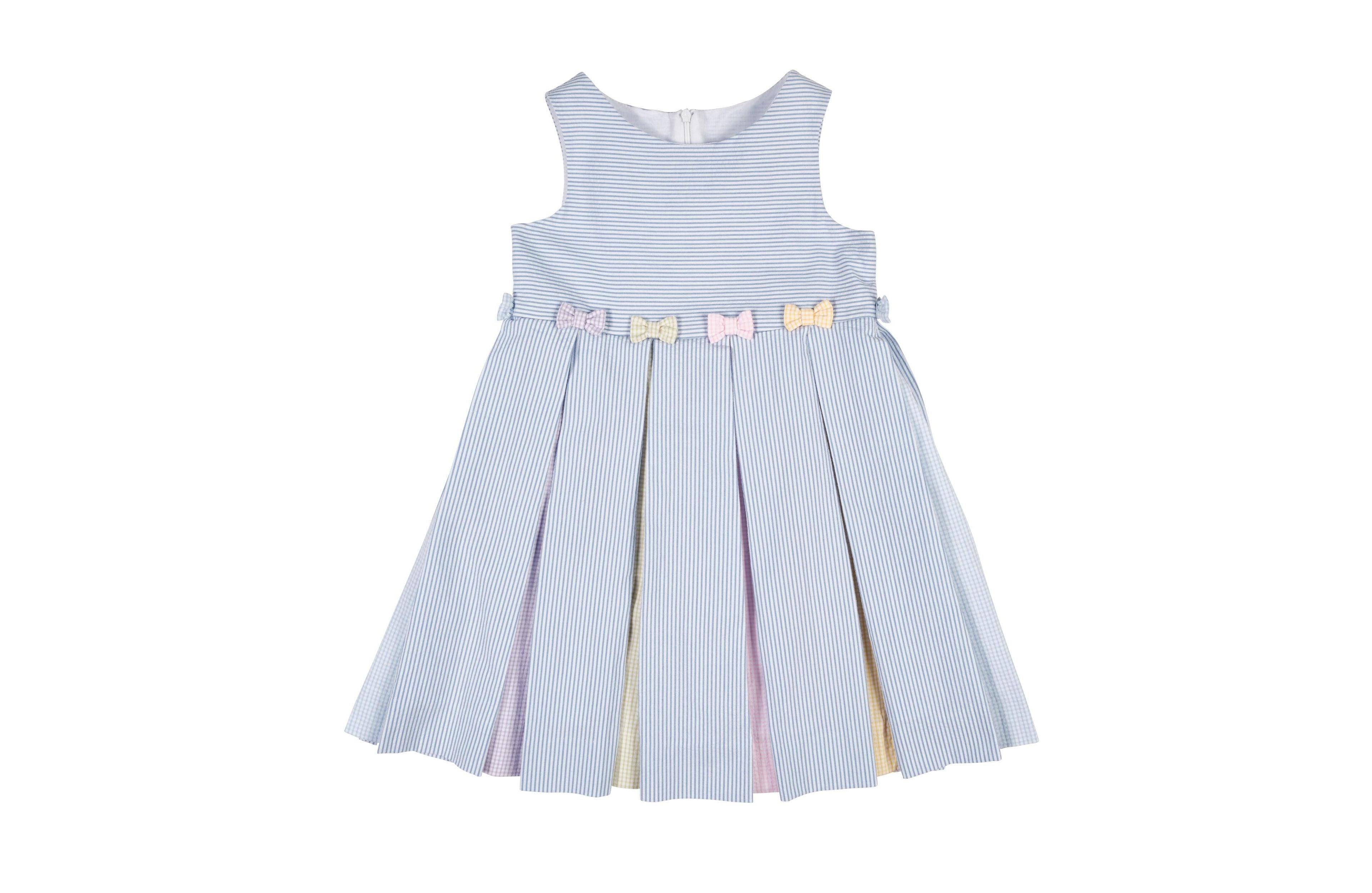 Florence Eiseman Big Girls Multicolor Seersucker Pleated Dress