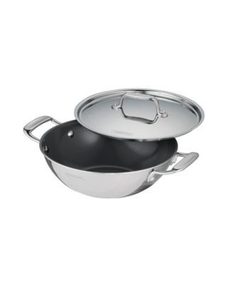 Utsava Tri-Ply Clad Stainless Steel 2.7-Quart Covered Kadai