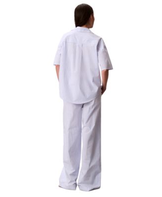 Women's Striped Short-Sleeve Pajama Shirt