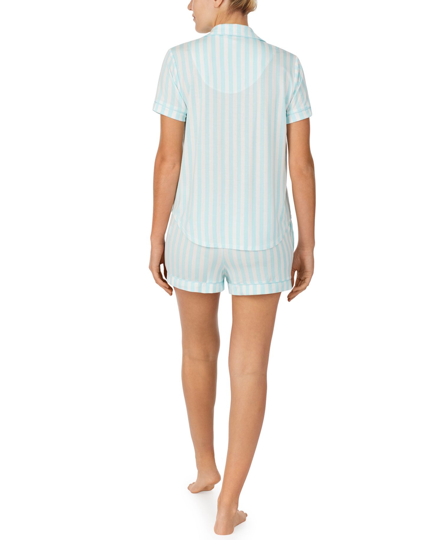 Sleepwear Short-Sleeve Modal Jersey Notch Collar Boxer Pajama Set