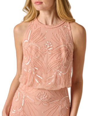 Women's Beaded Bloused-Waist Dress