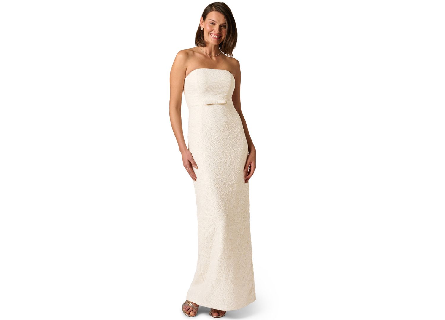 Women's Strapless Glitter Ball Gown