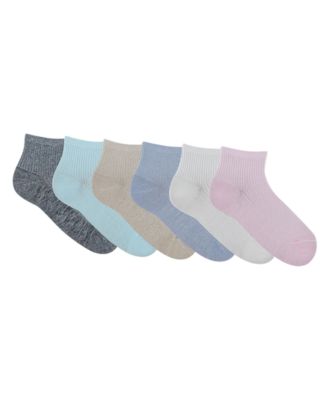 Women's 6-Pk. Simple Ribbed Quarter Socks GTDL0155R06
