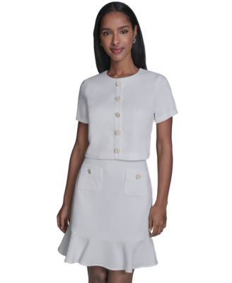 Women's Crewneck Ruffle Hem Dress