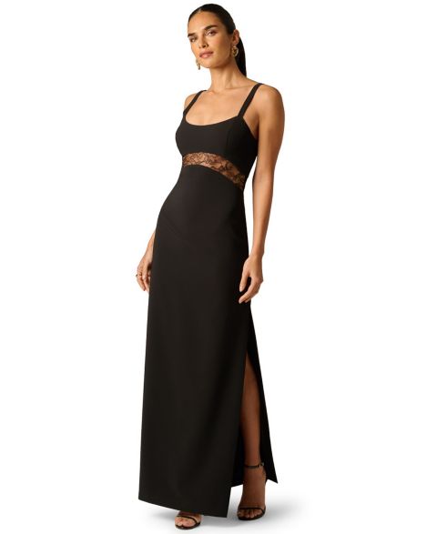 Женское платье Adrianna Lace Detail Scoop Neck, цвет: Чёрный