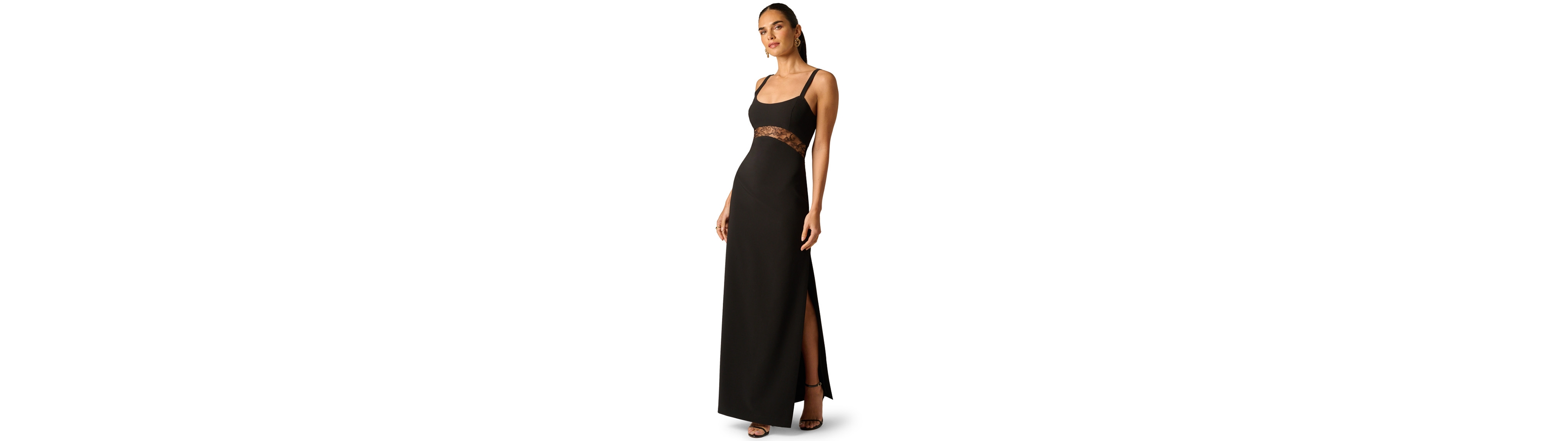 Adrianna Women's Lace Detail Scoop Neck Dress