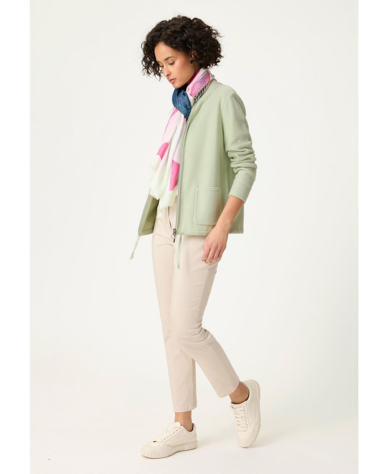 Women's Zip Front Mock Neck Cardigan