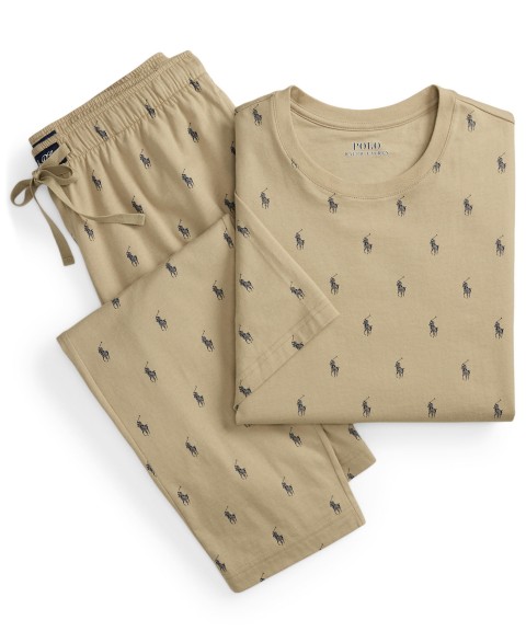 Мужские Polo Ralph Lauren Men's Crewneck T-Shirt and Pajama Pants, 2-Piece Set