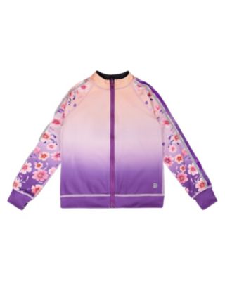 Toddler Full Zip Reversible Athletic Cardigan in Polyester Pink To Mauve Gradient
