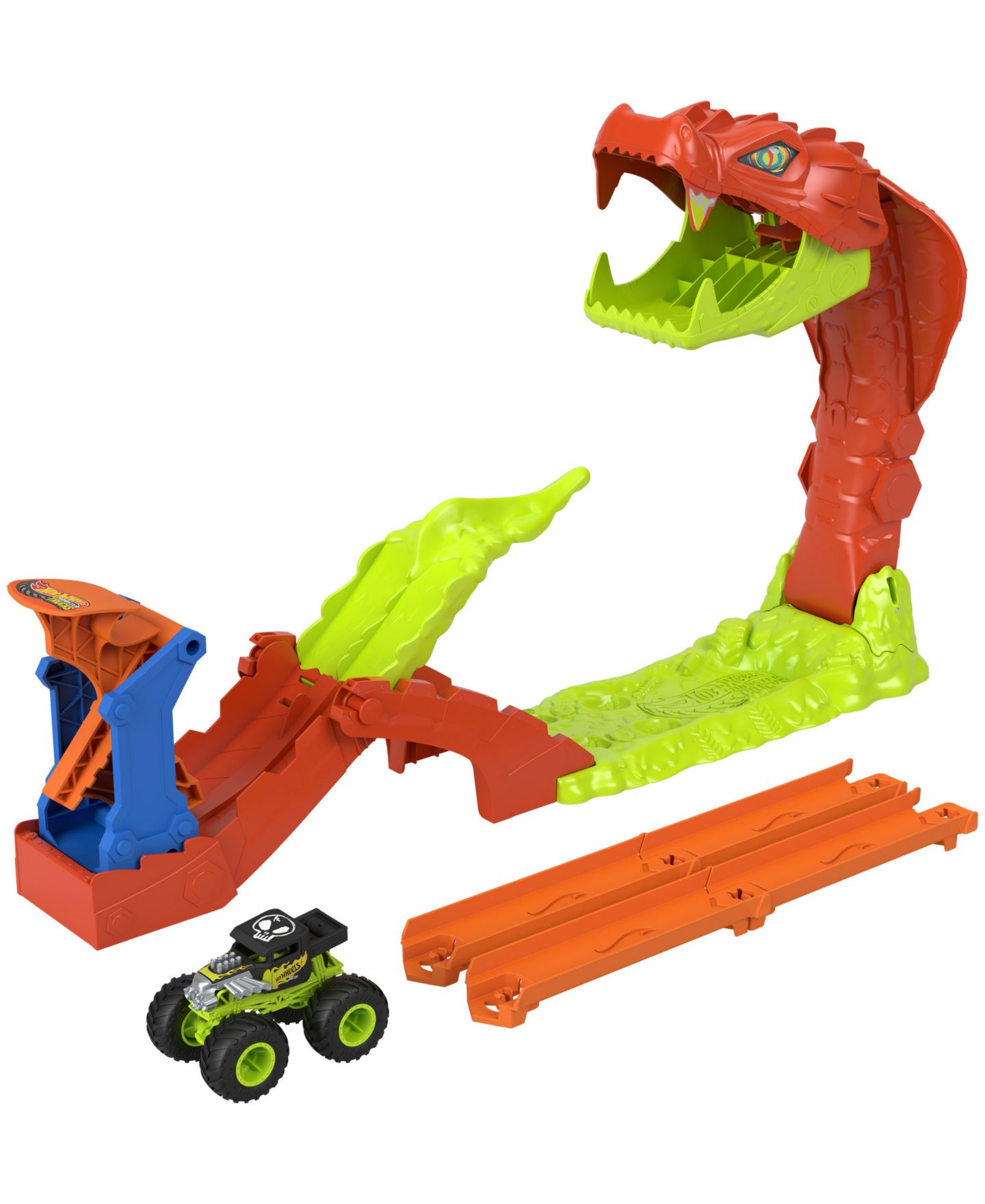 Детский игровой набор Hot Wheels Monster Trucks Snake Slam Takedown Playset — фото 1