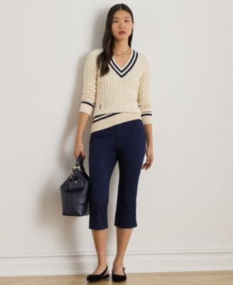 Petite Meren Ribbed V-Neck Sweater