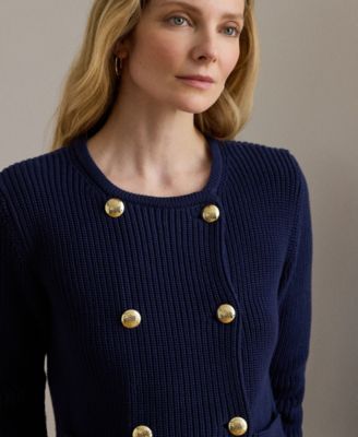 Petite Ranjan Double-Breasted Sweater Jacket