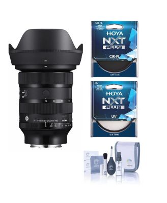 24-70mm f/2.8 DG DN II Art Lens for Sony E, Bundle with UV Lens Filter, Circular Polarizer Lens Filter and Cleaning Kit