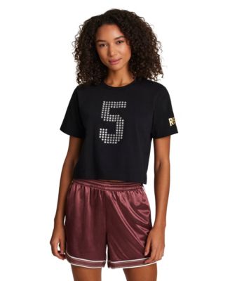 Women's Cropped Basketball Graphic T-Shirt