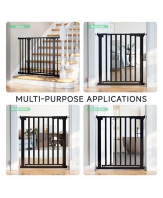 Pressure-Mounted Baby and Pet Safety Gate with Auto-Close, Dual-Lock Handle and Accessible Ramp