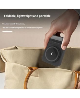 3-in-1 Magnetic Wireless Charger with Charging Port - Folding Desktop Charger for Apple, MagSafe Wireless Charging