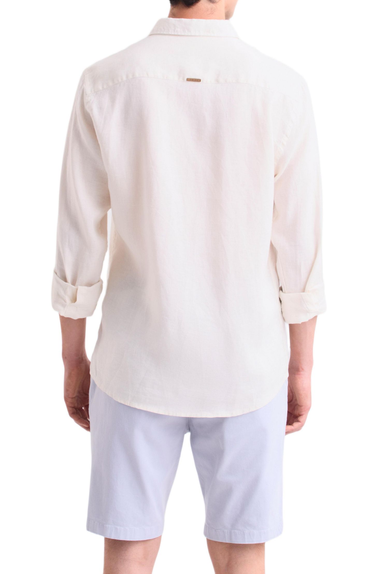 Мужская рубашка Velez Long-Sleeve Linen With Semi-Fitted Silhouette, цвет: Бежевый — фото 2