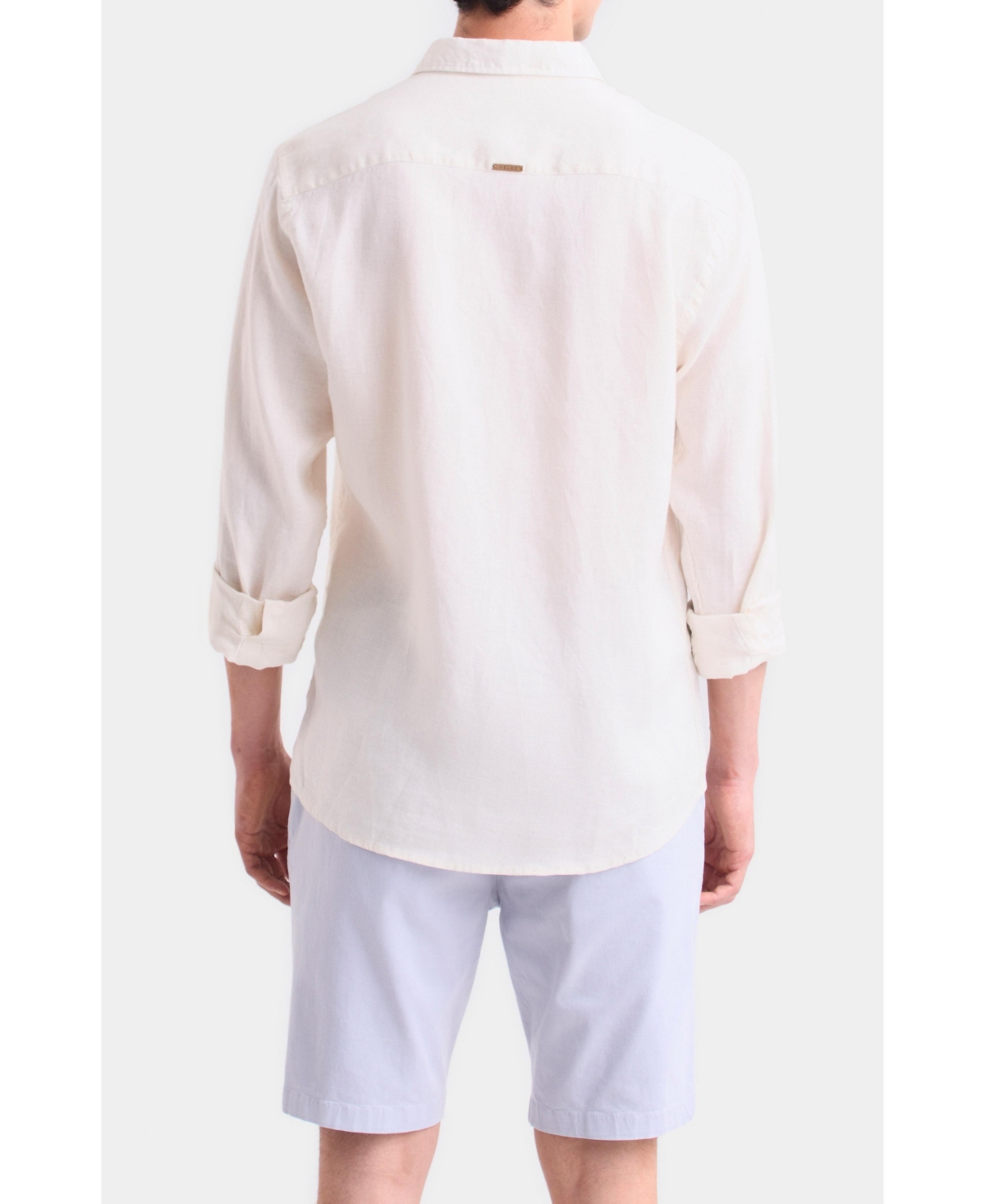 Velez Men's Men Long-Sleeve Linen Shirt Semi-Fitted Silhouette