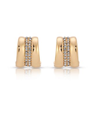 Pave Center Hoop Earrings