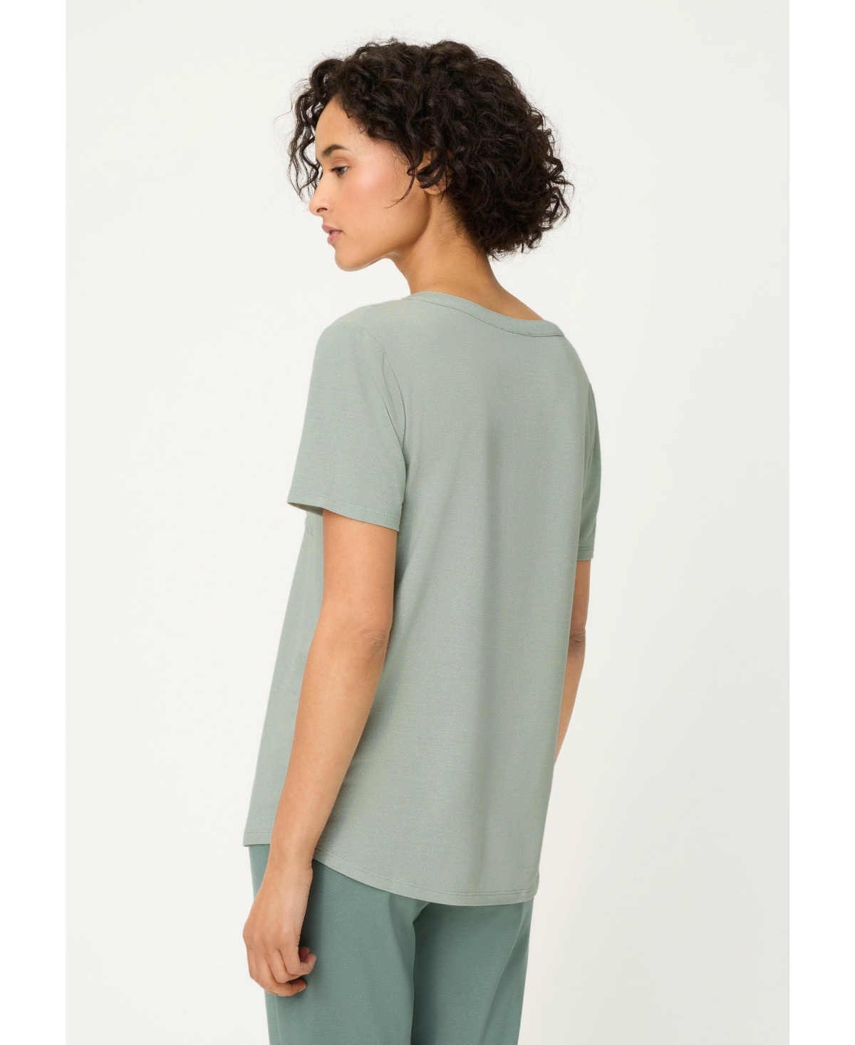 Olsen Women's Shimmer Split Neck T-Shirt