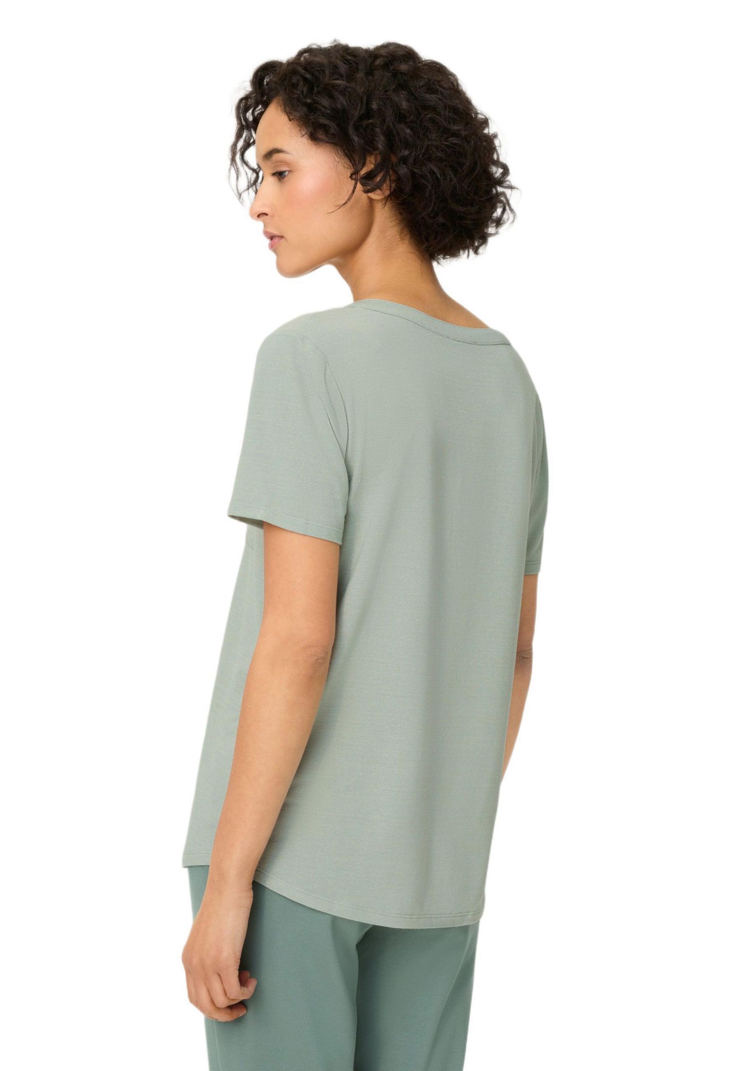 Women's Shimmer Split Neck T-Shirt
