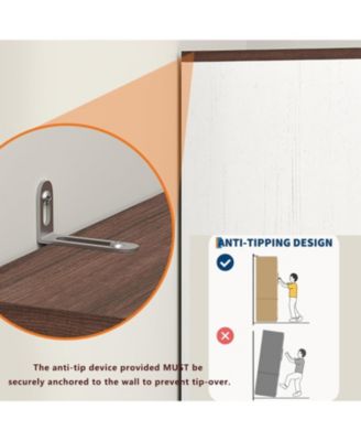 Farmhouse Kitchen Pantry Cabinet, Freestanding Storage Cabinet w/ 2 Adjustable Shelves, Wood Cupboard Pantry for Kitchen