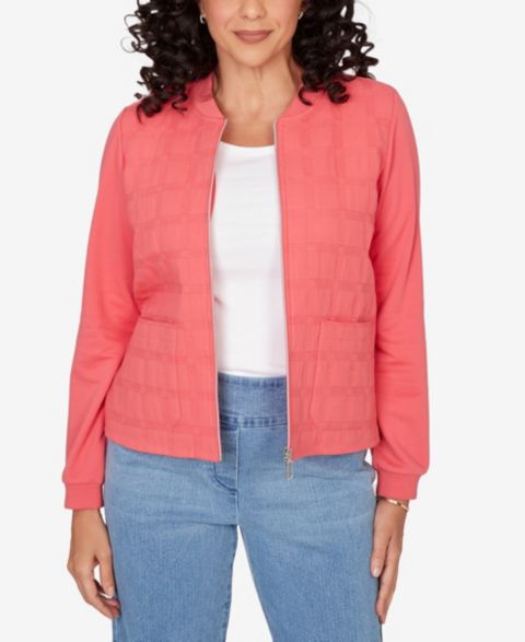Женские куртки Alfred Dunner Austin Quilted Knit Ribbed Jacket
