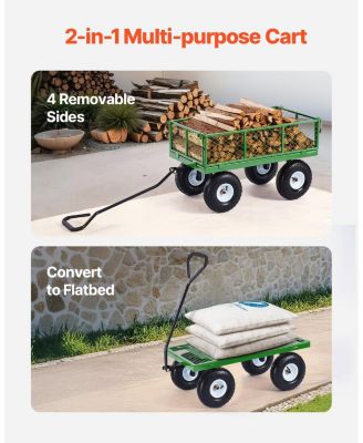 Heavy-Duty Utility Wagon with Removable Sides & 180° Handle