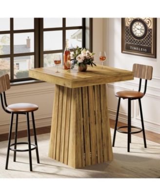 37.4" High Square Bar Table, Bistro Pub Table for Dining Room, Kitchen, Cocktail, Coffee, Living Room, Small Space