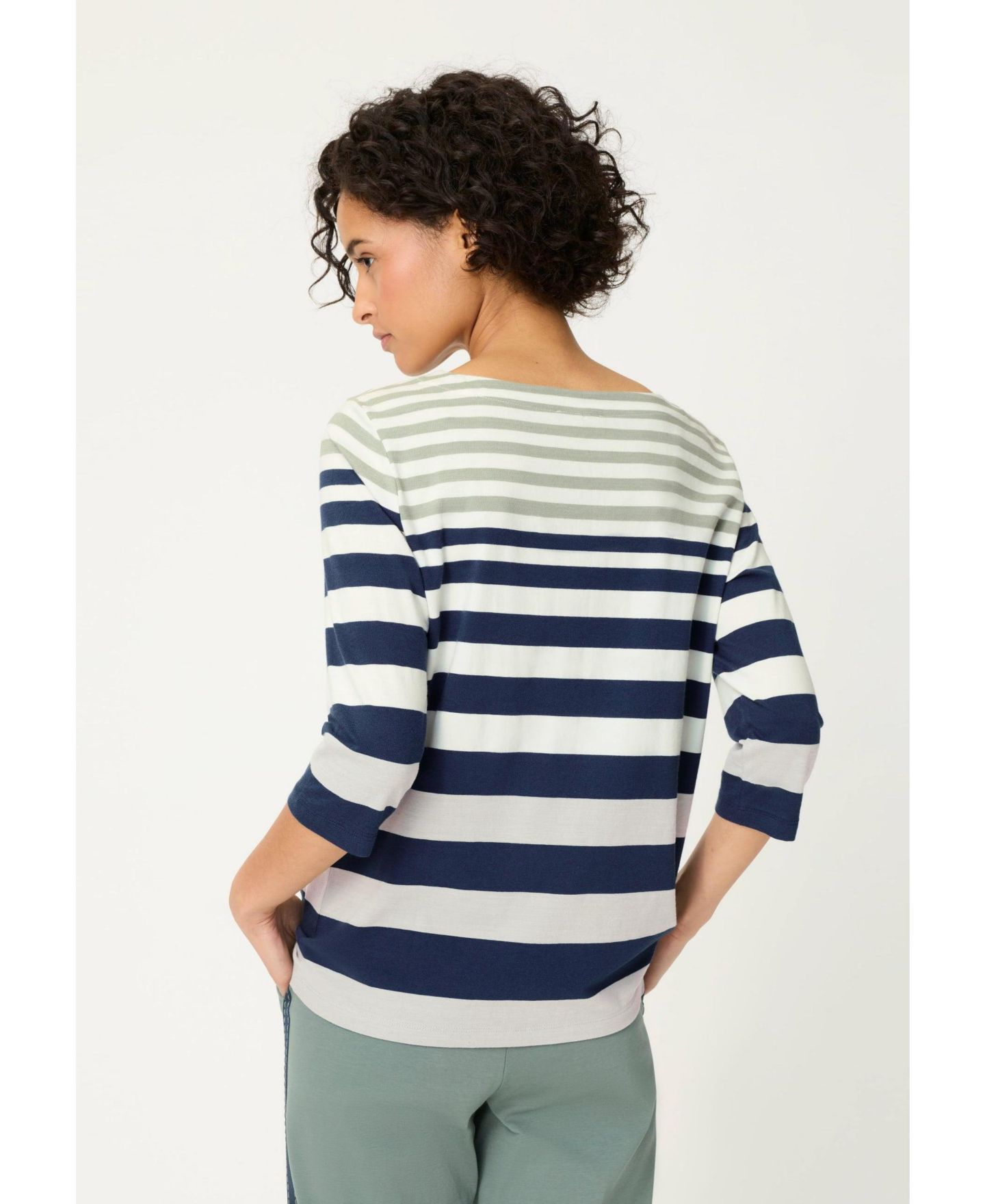 Женская футболка Olsen Varied Stripe, цвет: Насыщенный тёмно-синий — фото 3