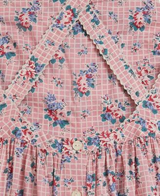 Girls' 7-16 Striped Square Neck Seersucker Dress