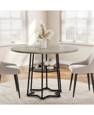 Kitchen Table Round Dining Table for 4 39 inch Wood Dining Room Tables for Dining Room, Home Office, Living Room