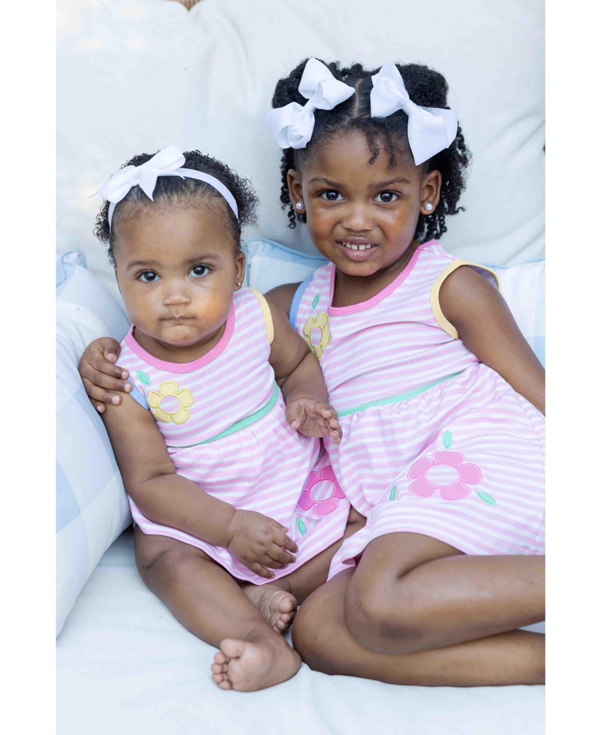 Florence Eiseman Toddler Girls Stripe Knit Dress With Flowers