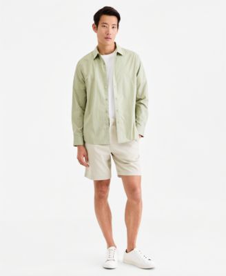 Men's Long-Sleeve Crescent Dots Poplin Shirt