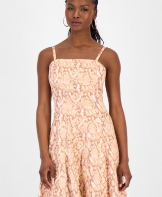 Petite Printed Cotton Midi Dress