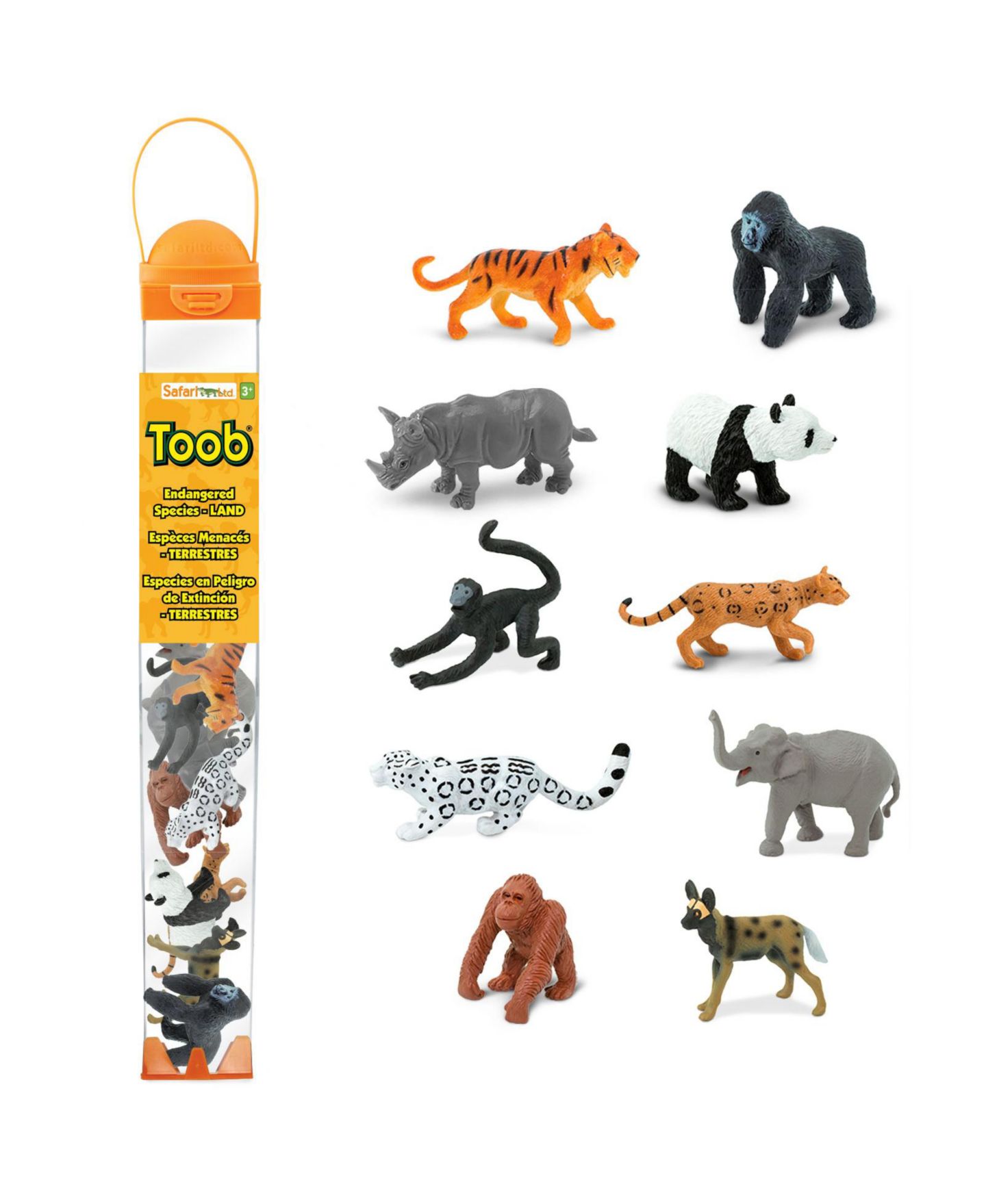 Детские фигурки Safari Ltd. Endangered Species Hand-Painted 10-Piece Figurine Set, Ages 3+ — фото 1