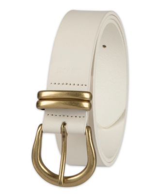 Women's Double Metal Loop Leather Belt