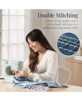 55-Piece Sewing Machine Kit for Beginners, w/ 16 Stitch Patterns, Double Stitching