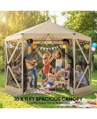 10 x 11 ft Pop Up Gazebo Screen Tent, Inst Camping Canopy