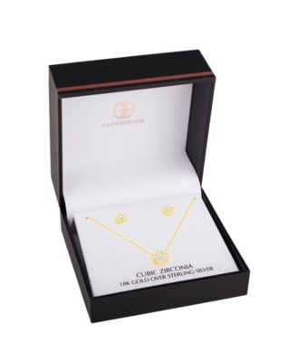 Gold Plated Clover Necklace and Earring Set