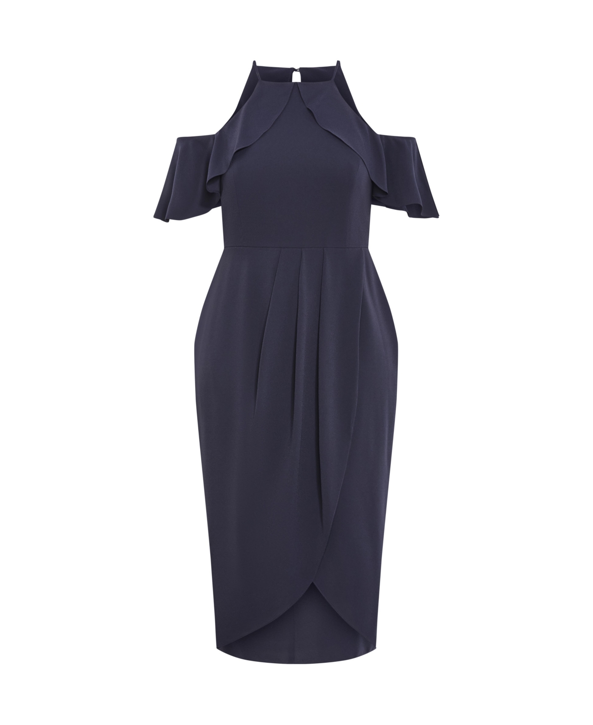 City Chic Women's Plus Love Siren Ruffle Shoulder Dress