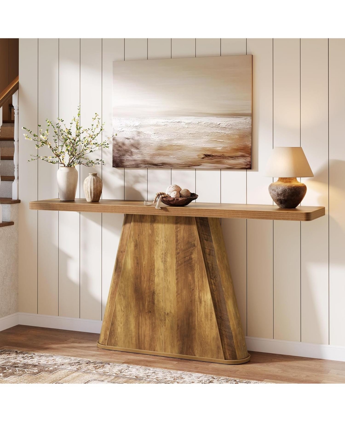 Tribesigns 63-Inch Long Entryway Table, Wooden Sofa Table Behind Couch, Farmhouse Console Furniture for Entrance, Hallway, Foyer, Living Room