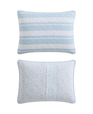 Seafront Stripe Cotton Reversible 3-Pc. Quilt Set, Full/Queen