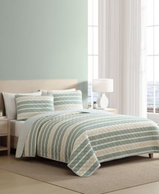 Varadero Stripe Cotton Reversible 3-Pc. Quilt Set, King