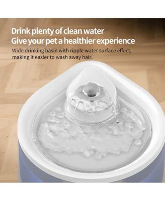 White Water Drop Pet Fountain, 2500ML Automatic Circulation Cat Dog Dispenser