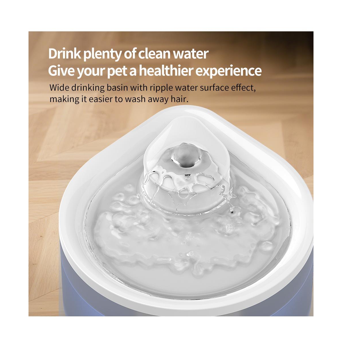 Aostirmotor White Water Drop Pet Fountain, 2500ML Automatic Circulation Cat Dog Dispenser
