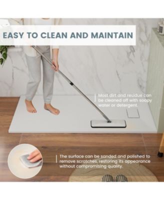 Wheelchair-Friendly Shower Base with Non-Slip Surface, Reversible Drain, SMC Cover and Flashing Kits