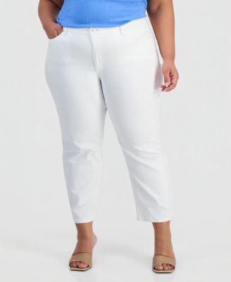Plus Size Lexington Straight-Leg Cropped Jeans